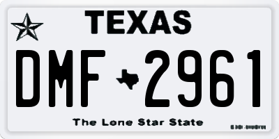 TX license plate DMF2961