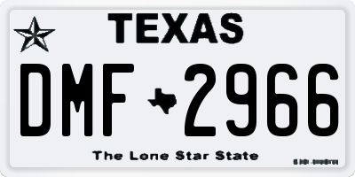 TX license plate DMF2966