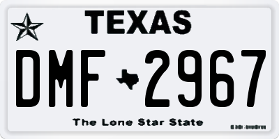 TX license plate DMF2967