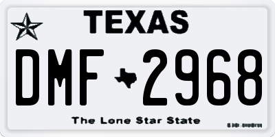 TX license plate DMF2968