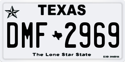 TX license plate DMF2969