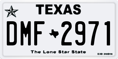 TX license plate DMF2971