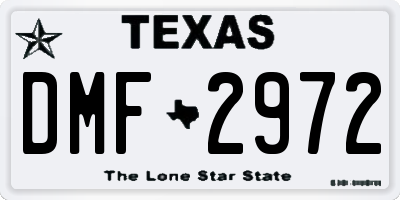 TX license plate DMF2972