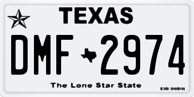 TX license plate DMF2974