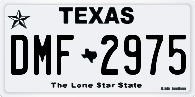 TX license plate DMF2975