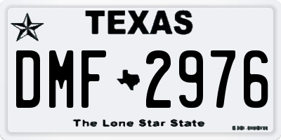 TX license plate DMF2976