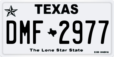 TX license plate DMF2977