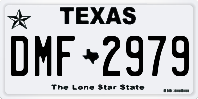 TX license plate DMF2979