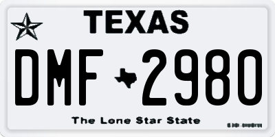 TX license plate DMF2980