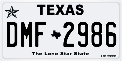 TX license plate DMF2986