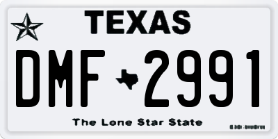 TX license plate DMF2991