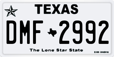 TX license plate DMF2992