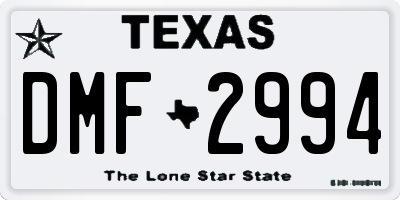 TX license plate DMF2994
