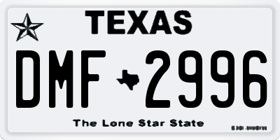 TX license plate DMF2996