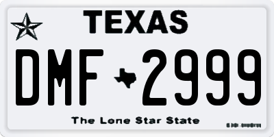 TX license plate DMF2999