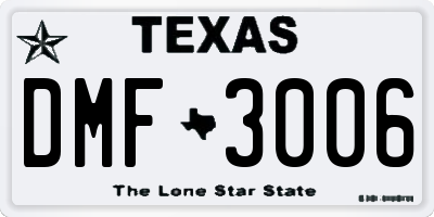 TX license plate DMF3006