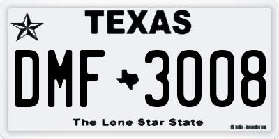 TX license plate DMF3008