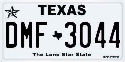 TX license plate DMF3044