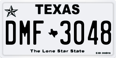 TX license plate DMF3048