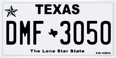 TX license plate DMF3050