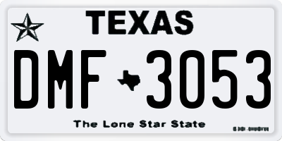 TX license plate DMF3053