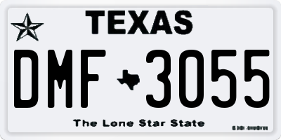 TX license plate DMF3055