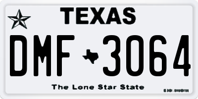 TX license plate DMF3064