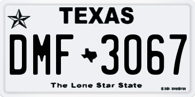 TX license plate DMF3067