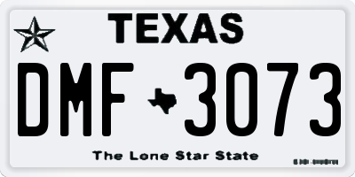 TX license plate DMF3073