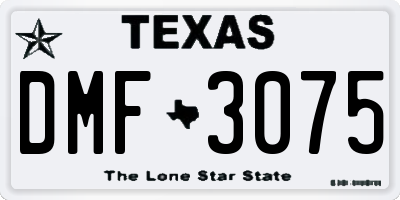 TX license plate DMF3075