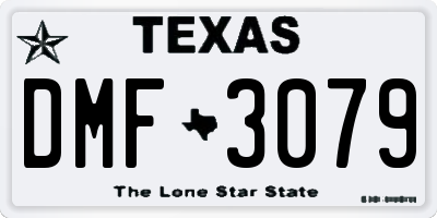 TX license plate DMF3079