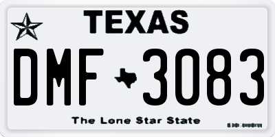TX license plate DMF3083
