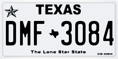 TX license plate DMF3084