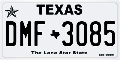 TX license plate DMF3085