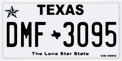 TX license plate DMF3095