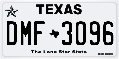 TX license plate DMF3096