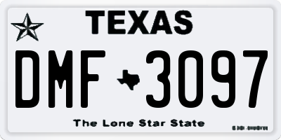 TX license plate DMF3097