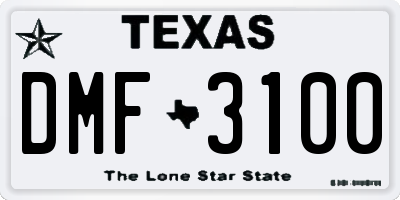 TX license plate DMF3100
