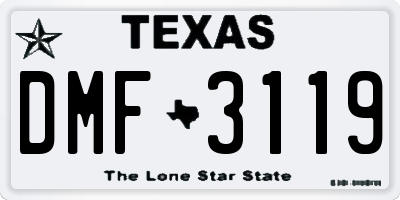 TX license plate DMF3119