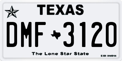TX license plate DMF3120