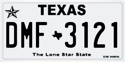 TX license plate DMF3121
