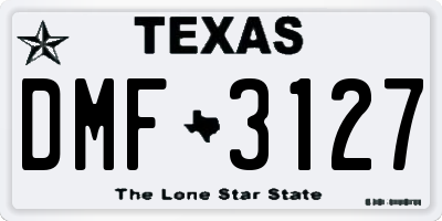 TX license plate DMF3127