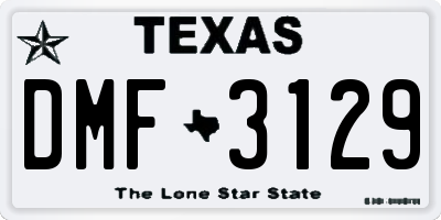 TX license plate DMF3129