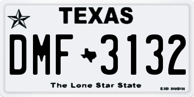 TX license plate DMF3132