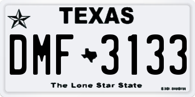TX license plate DMF3133