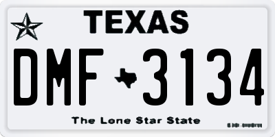 TX license plate DMF3134