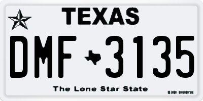 TX license plate DMF3135