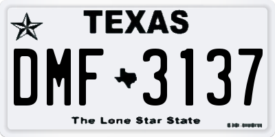 TX license plate DMF3137