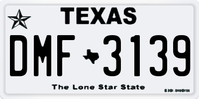TX license plate DMF3139