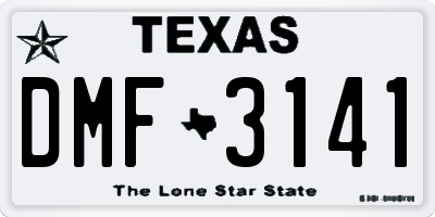 TX license plate DMF3141
